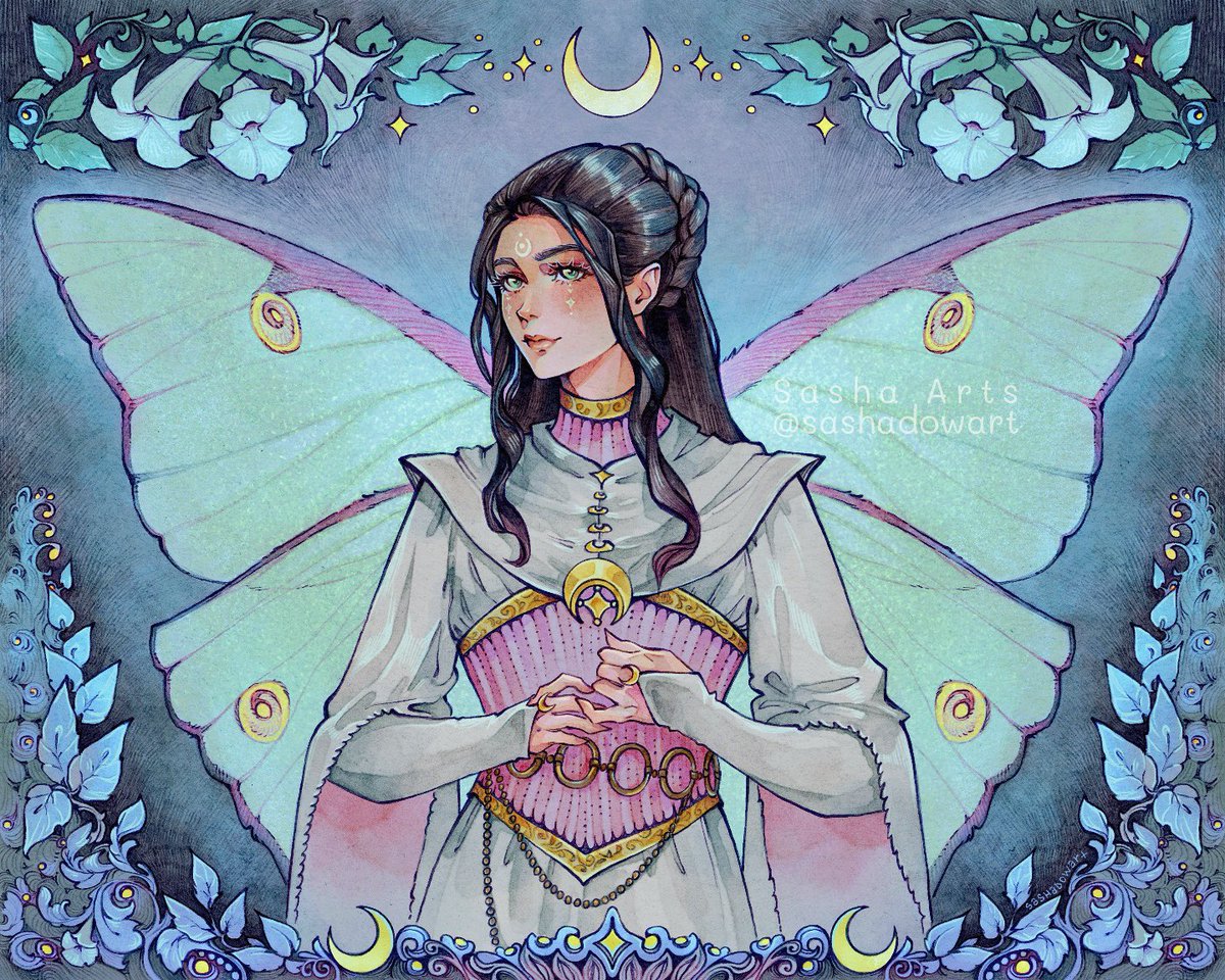 sashadowart's tweet photo. Priestess of the Moon 🌙 commission https://t.co/rZFGR56CV5