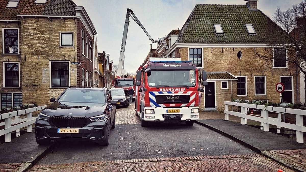 Schoorsteenbrand in Harlingen