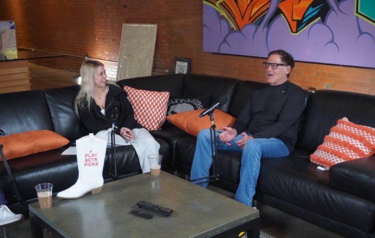 iAnonPatriot's tweet image. Mark Cuban is down so bad that he went on the Hawk Tuah girls podcast…. 💀💀