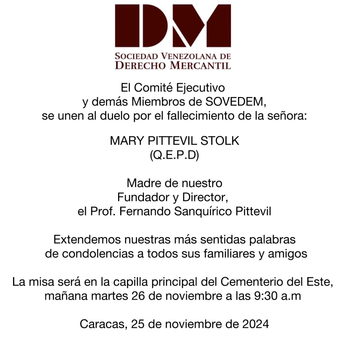 Sociedad Venezolana de Derecho Mercantil (@sovedem) on Twitter photo 