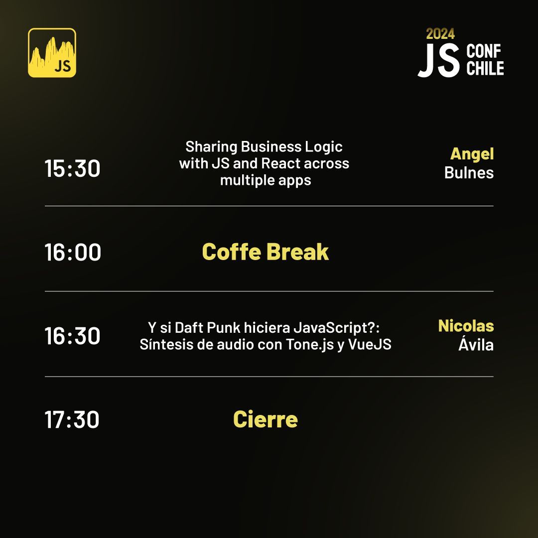 jsconfcl's tweet image. ¡Partimos con la agenda del día viernes 6! 📅
Conoce a los speakers, talleres y actividades que tenemos preparados para ti. Descubre todo lo que te espera en el evento de devs más importante del año.
¿Qué charla te tiene más emocionado? 👀