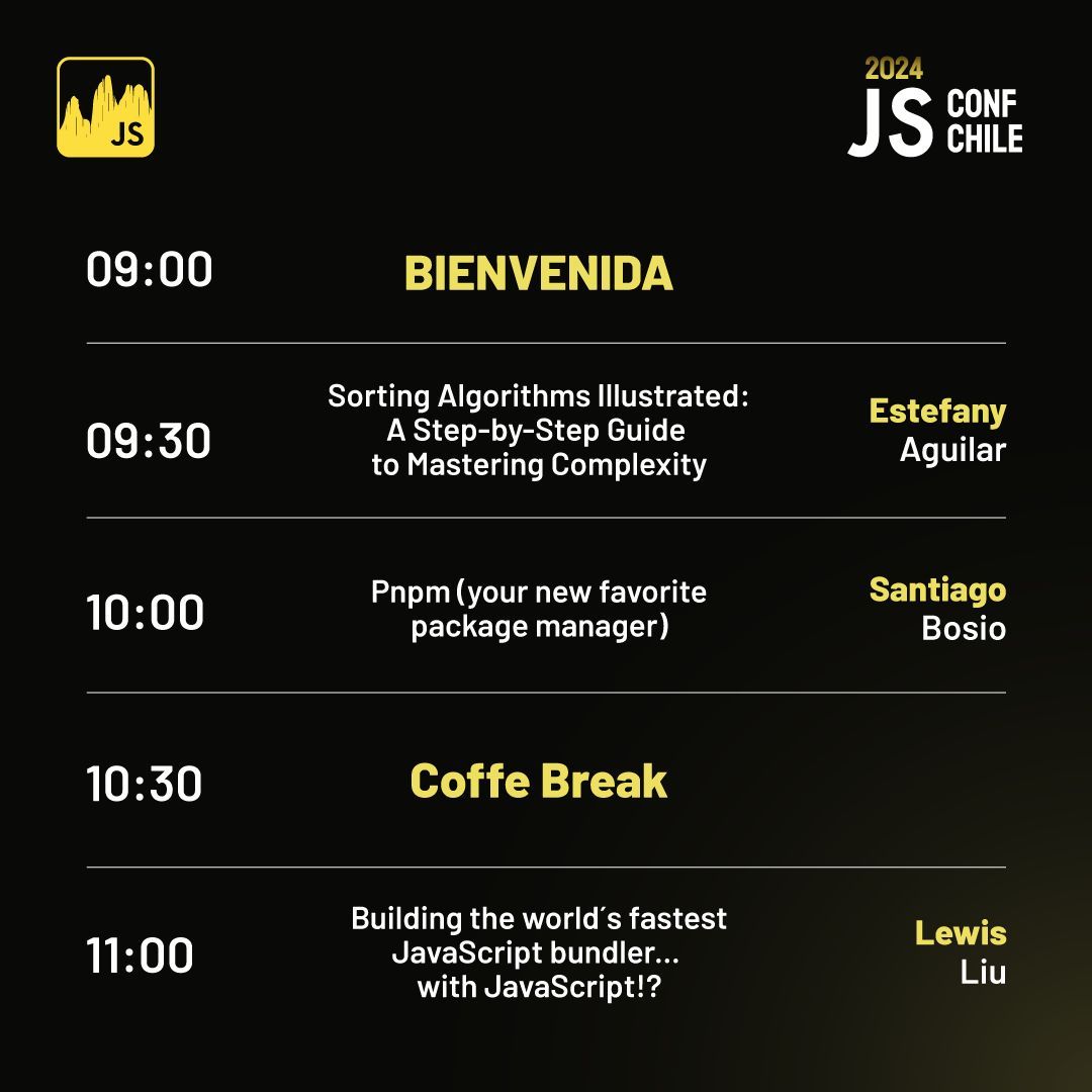 jsconfcl's tweet image. ¡Partimos con la agenda del día viernes 6! 📅
Conoce a los speakers, talleres y actividades que tenemos preparados para ti. Descubre todo lo que te espera en el evento de devs más importante del año.
¿Qué charla te tiene más emocionado? 👀