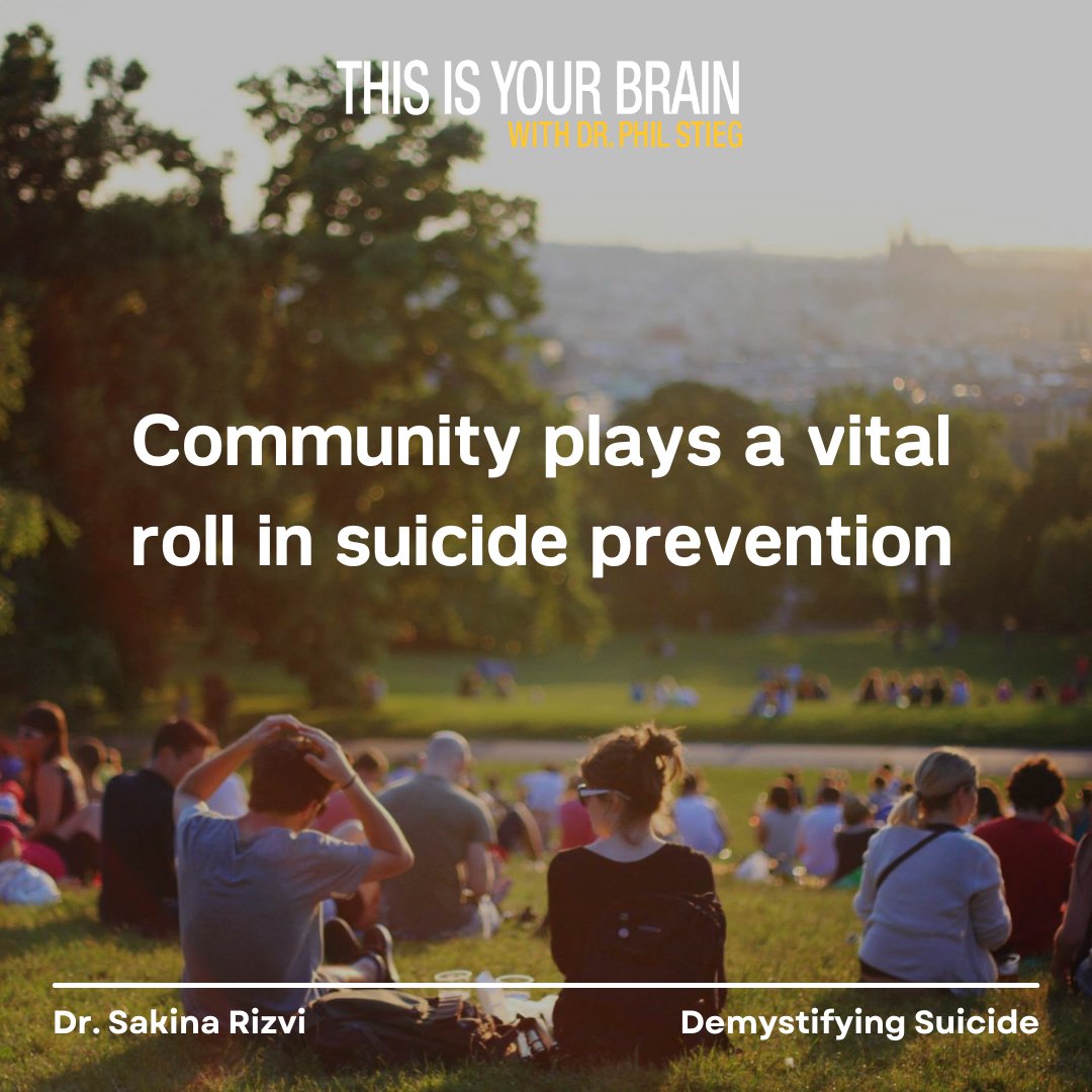 #Community is vital to suicide prevention.

Isolation can quickly and dramatically impact the brain, how we behave, and how we see the world. 

"We need to be in connection with each other," says Dr. Sakina Rizvi.

Listen to "Demystifying Suicide."
podcasts.apple.com/us/podcast/com…