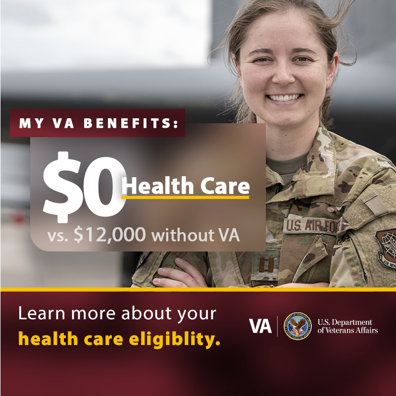 DeptVetAffairs's tweet photo. The best, most affordable care for Veterans.
Not all Veterans are eligible for the type or amount of benefits shown here.