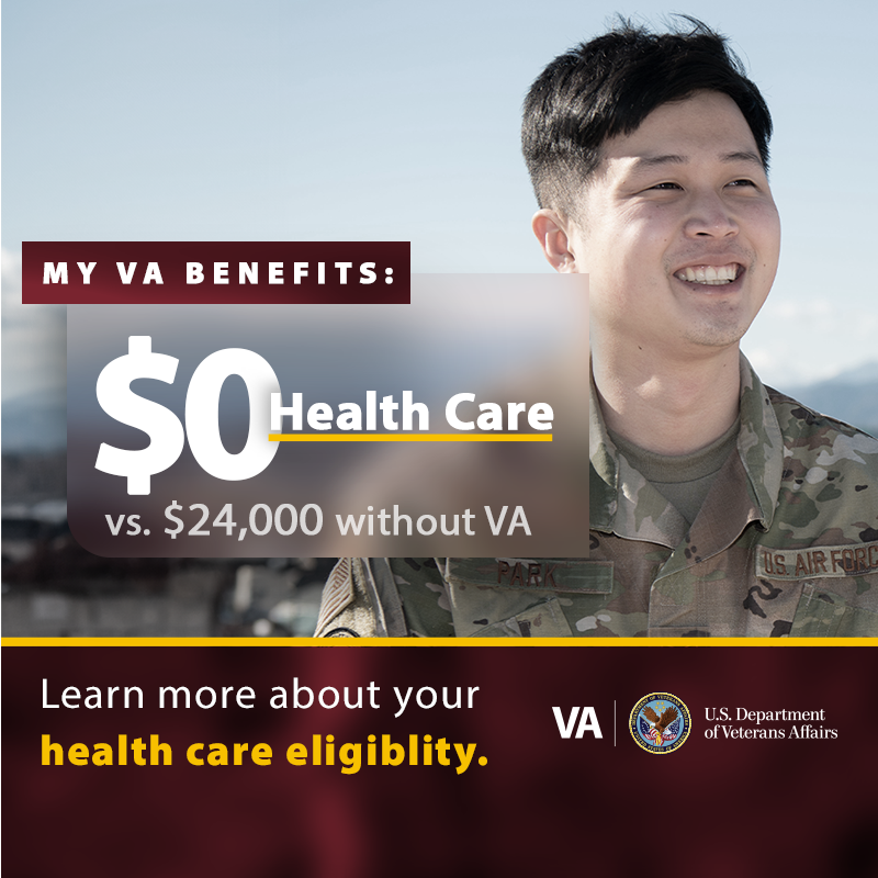 DeptVetAffairs's tweet photo. The best, most affordable care for Veterans.
Not all Veterans are eligible for the type or amount of benefits shown here.