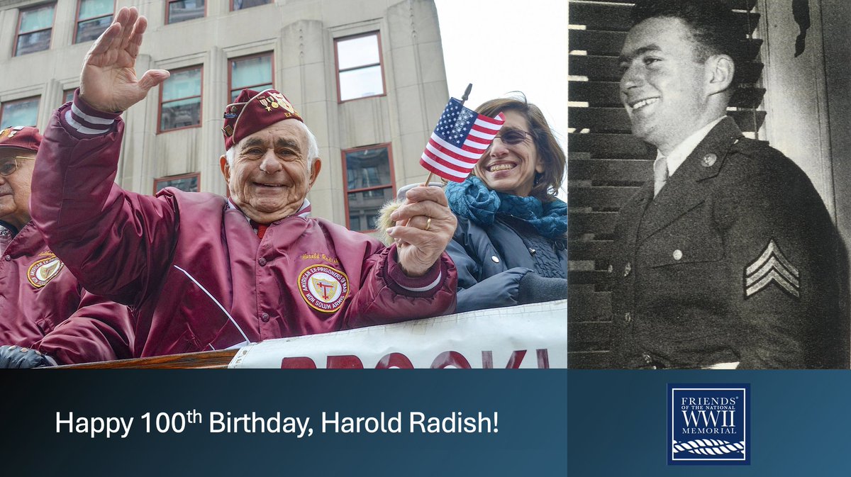 WWIIMemorial's tweet image. Yesterday, WWII veteran Harold Radish celebrated his 100th birthday! A decorated soldier, former POW, dedicated educator, and beloved family man, Harold’s life embodies courage, resilience, and community. Happy 100th, Harold! 🎉🇺🇸 #WWIIHero #100Years