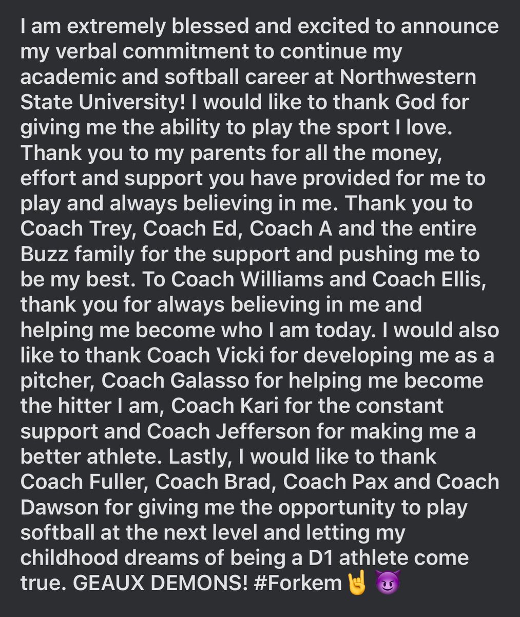 Next four! 💜🧡 <a href="/NSUDemonsSB/">NSU Demons Softball</a> <a href="/CoachJenFuller/">Jenny Fuller</a> <a href="/CoachBradF/">Brad Fuller</a> <a href="/BuzzCentex/">Buzz Fastpitch</a> <a href="/TreyHoldbrook/">Trey Holdbrook</a> <a href="/4thQuarterWork/">Coach Drew Jefferson</a> <a href="/midwaysoftball1/">Midway Softball</a>