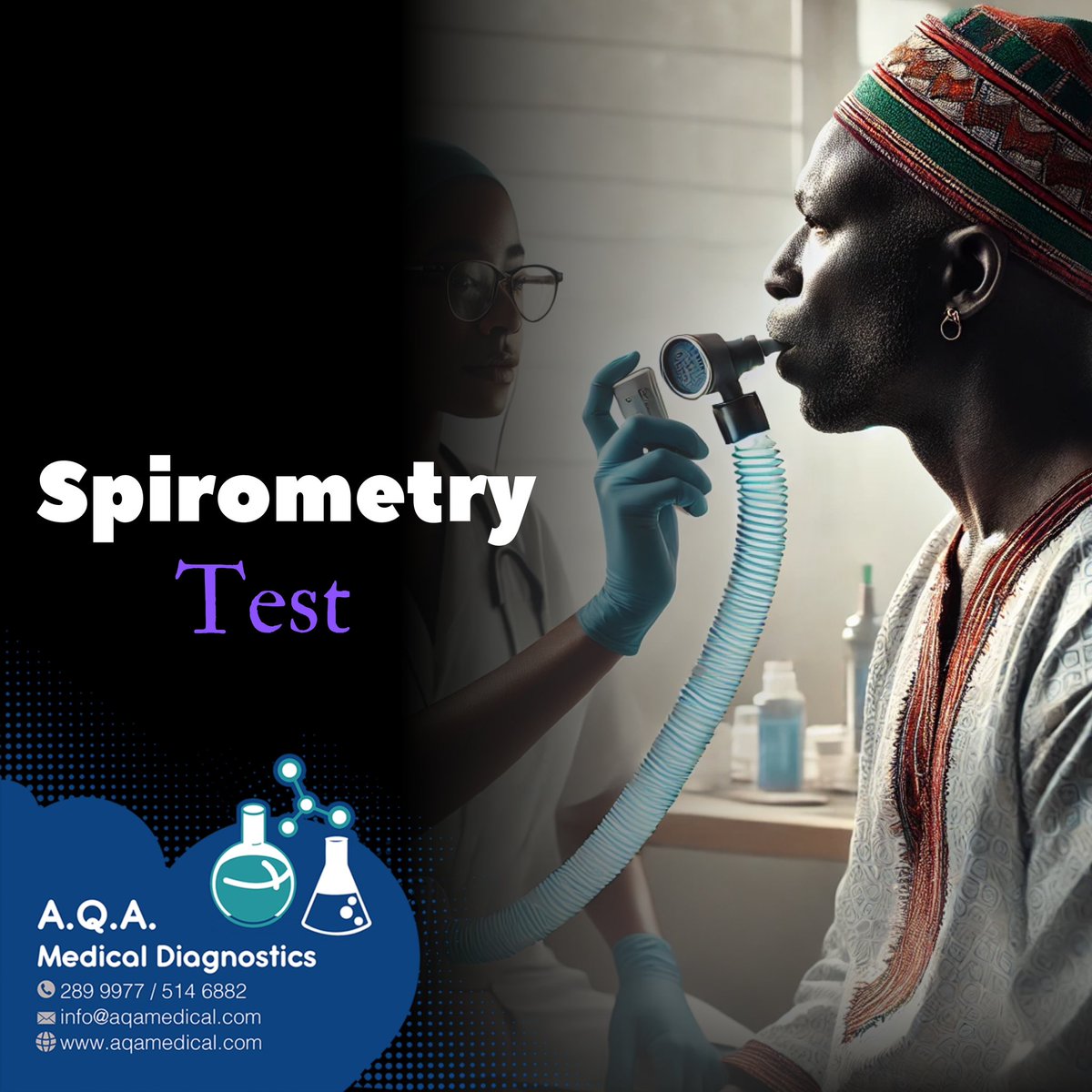 Do you know how well your lungs 🫁 are functioning⁉️ You can’t simply know by just breathing in and out

A #SpirometryTest is done to diagnose:

🔵 Chronic Obstructive Pulmonary Disease 
🔵 Asthma
🔵 Restrictive Lung Disease
🔵 Lung function disorders

#SpirometryTest
#Aqa