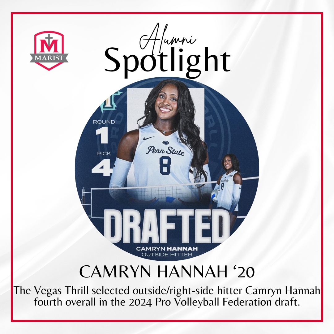 The Vegas Thrill selected Camryn Hannah '20 fourth overall in the 2024 Pro Volleyball Federation draft!! She is the first Marist volleyball alumni player to be drafted! As a RedHawk, Cam was on the 2017 &amp; 2018 IHSA State Championship teams. #HonorGloryFame #MaristPride