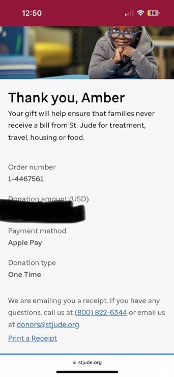 Drew2theKennedy's tweet photo. Shoutout to a good person @bahnmiagain! Appreciate you helping change the world with your generosity! I hope it comes back to you 1000x! #StJudes Welcome to the Winners Circle! https://t.co/uK5Jste4m5