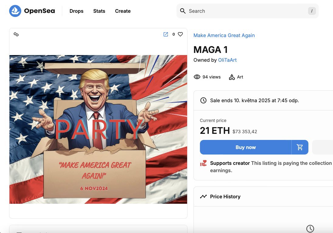 Nov 25, 2024: "Price Jump"
#nft #Trump2024 #ETH #MAGA1