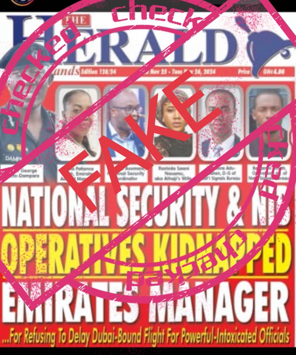 The Herald newspaper owned by Larry Dogbey a serious advocate of former President Mahama has published another fake news about National Security alleged kidnap of cunning Sylvia Baah ! Ignore ! Disregard ! It’s fabrication!