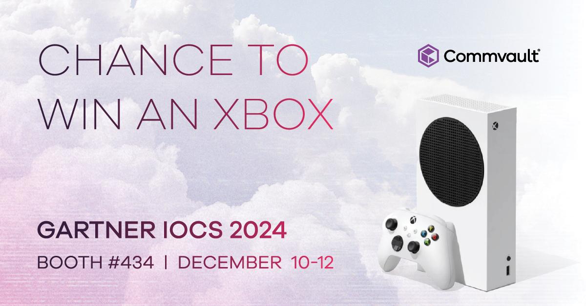 🎮 Gear up for #GartnerIOCS 2024!

Come by booth #434 between December 10th–12th, where you’ll find more than innovative data protection solutions​ — you’ll find a chance to WIN a Xbox! Book a meeting today: ow.ly/PenT30sIc85

#CloudFirst #CyberResilience