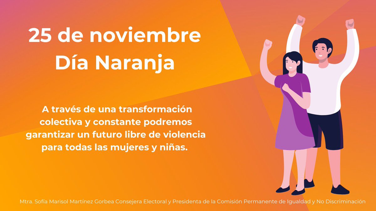 En este #DiaNaranja 🎗️reflexionemos sobre la importancia de realizar acciones conjuntas y como sociedad  erradicar la violencia contra mujeres y niñas 👩 👧