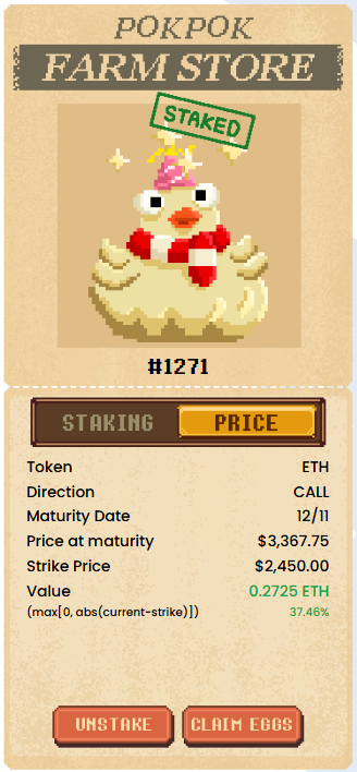 PumptyMcDumpty's tweet photo. $917 Profit on a Call!!! My biggest ones yet!!!! (2 of 2) This chonker has farmed 2048 $Pegg since staked on 11/12!! π°π£π° @pokpok_io #CluckToEarn https://t.co/zKhY8LtN0k