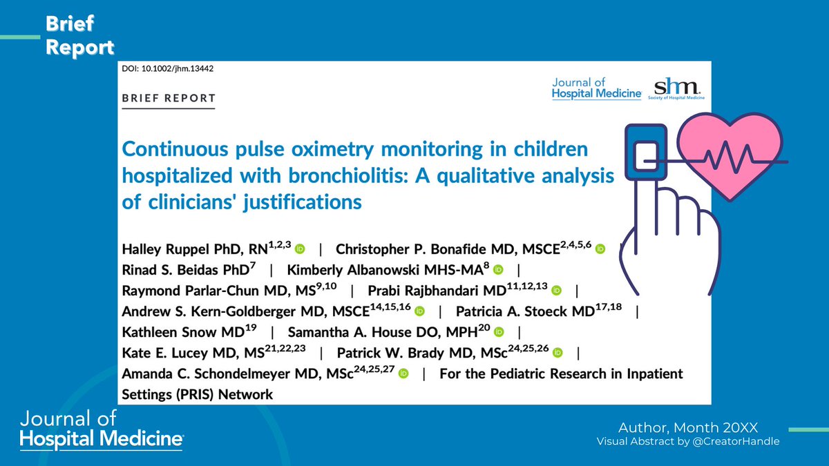 JHospMedicine's tweet image. 🫁To continue or not to continue? This #BriefReport from the @PRISNetwork explores why clinicians use continuous pulse oximetry monitoring in children with bronchiolitis outside of established guidelines 🩺

🔗:doi.org/10.1002/jhm.13…
