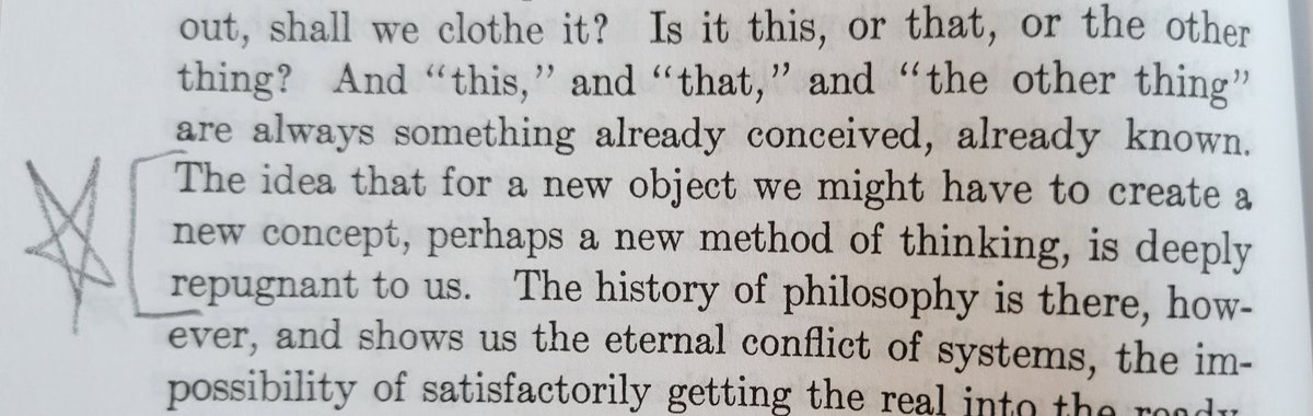 We can't force the brain to fit our existing conceptual frameworks. We need something new. But Bergson here points out how difficult this is.