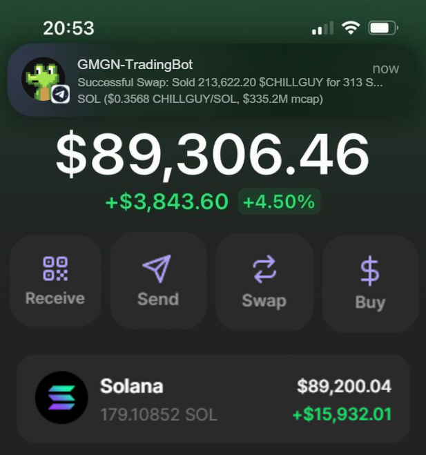 I ACCIDENTALY HACKED #GMGN

I wrote a bot based on GMGN hidden database

in just 1 week, bot turned me 1 $SOL ➜ 313 $SOL

I didn't want to share this coz bot set up takes 5 min

[I will probably delete it soon]🧵👇
