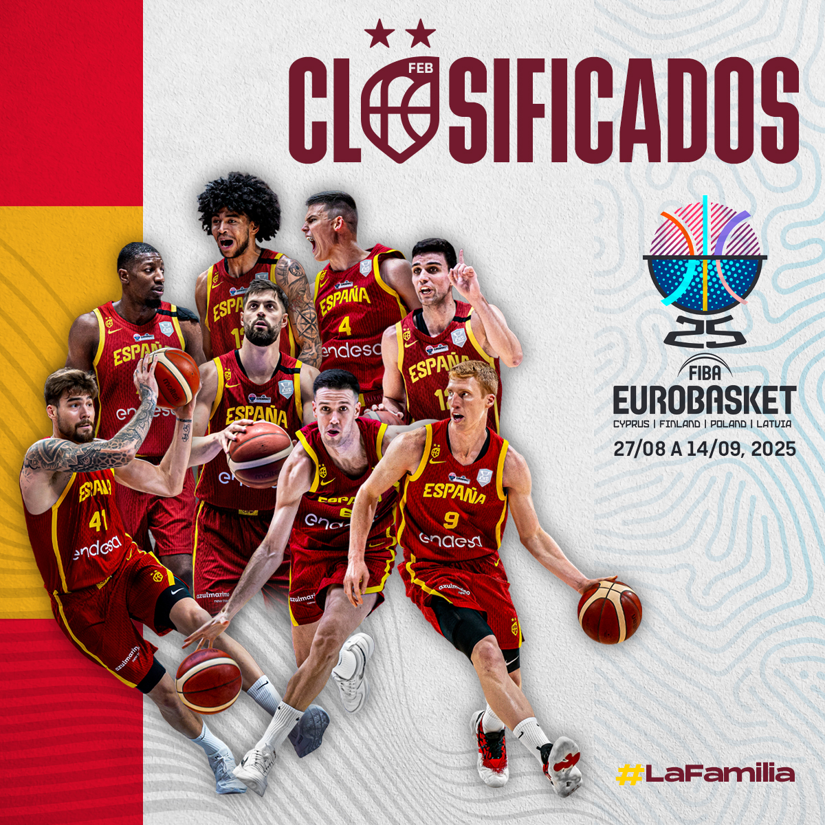 CLASIFICADOS ‼️ #LaFamilia estará en el #EuroBasket 2025 🙌

Los CAMPEONES de Europa defenderán su corona 👑

<a href="/EuroBasket/">FIBA EuroBasket</a> | #SomosEquipo
