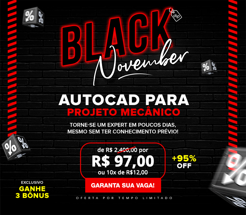 cursos_render's tweet photo. 🎉 Black November está aqui! Aprenda AutoCAD para Projetos Mecânicos por apenas R$97. Transforme sua carreira com 95% de desconto! 
🔗 https://t.co/e6JV82yxrY 

🚀 #BlackNovember #AutoCAD https://t.co/la3UcuCP6d