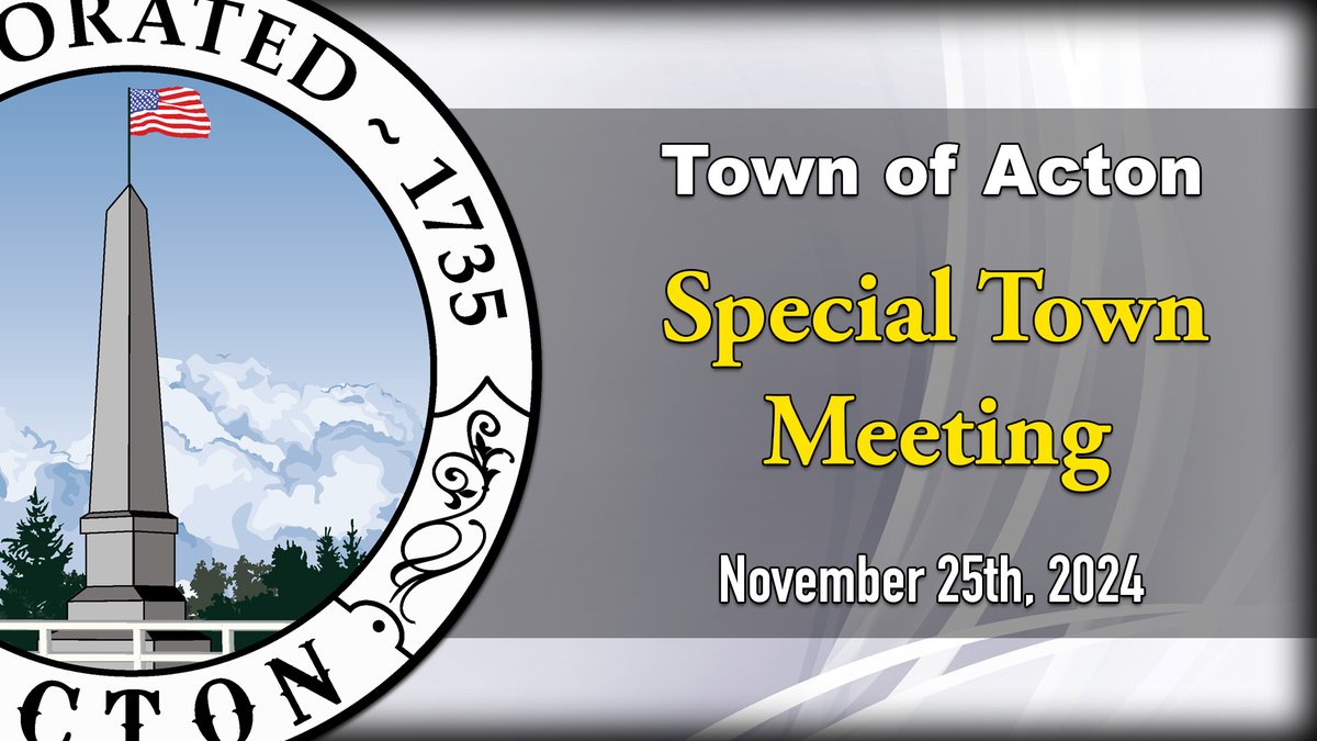 Tonight's Special Town Meeting starts at 6pm and can be viewed on Comcast 22 or Verizon 41. You can also stream the meeting live at actontv.org/on-demand/live…