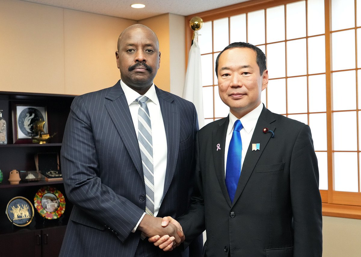 Big day for Uganda . Our leader and Chief of Defence Forces (CDF) Gen <a href="/mkainerugaba/">Muhoozi Kainerugaba</a> met with the Japanese Foreign Minister State Minister  earlier today during his official visit to Japan. This significant engagement is set to strengthen bilateral ties and foster cooperation