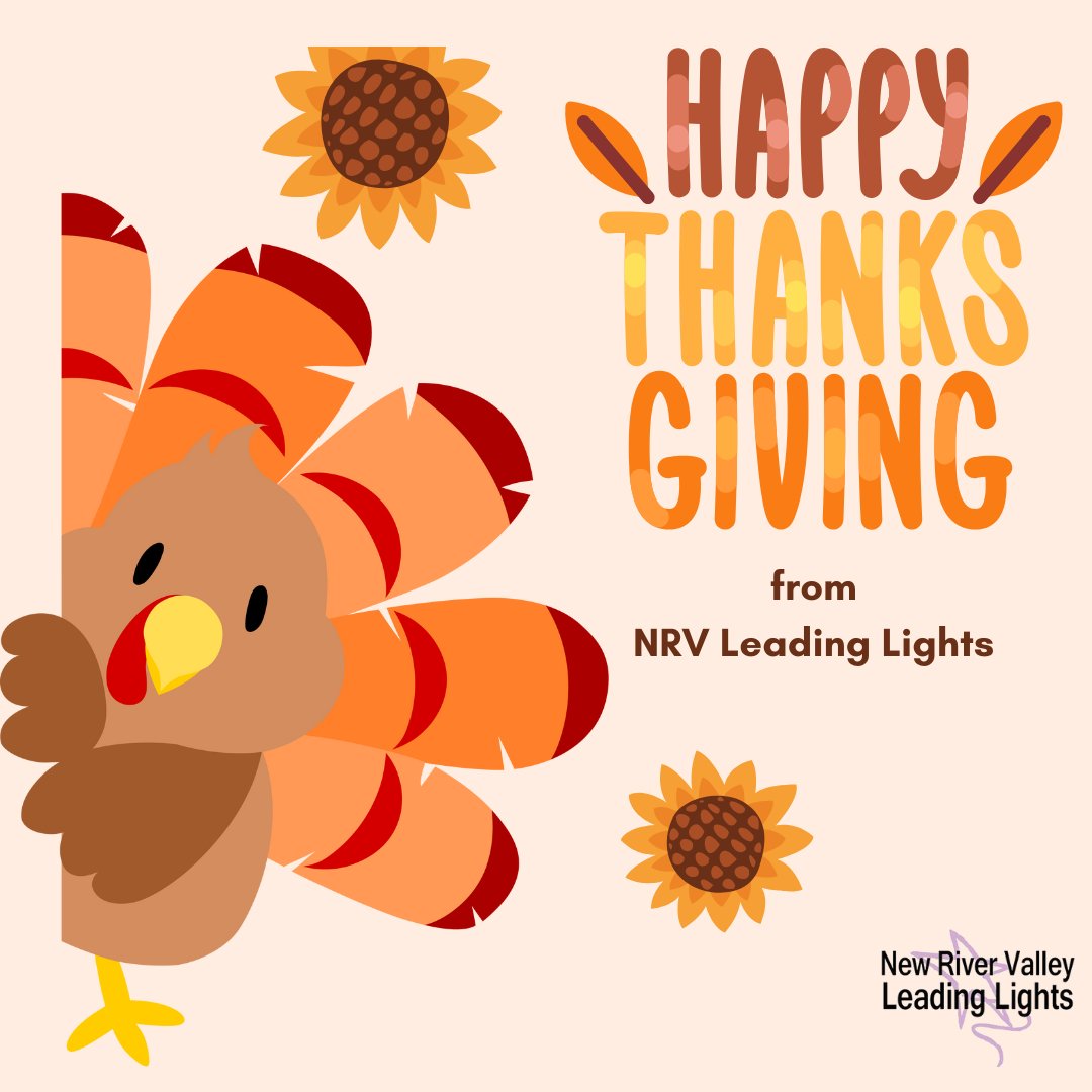 LeadingLightNRV's tweet photo. Happy Thanksgiving from NRV Leading Lights. We are thankful for all of the volunteers throughout our community! https://t.co/oWMXibr3KA