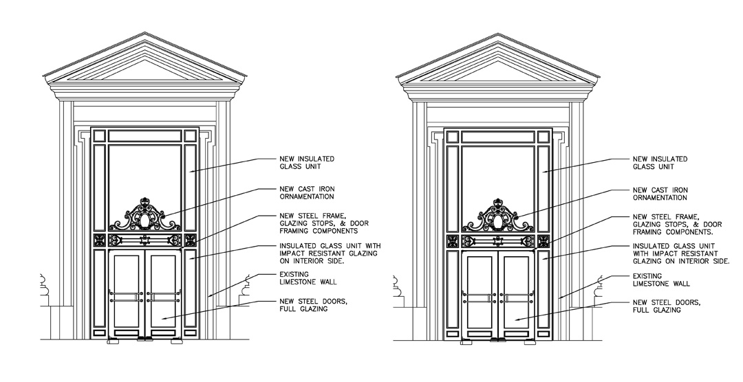 BhdgInc's tweet photo. We are excited to share our work at the historic Birch Bayh Federal Building and U.S. Courthouse in Indianapolis, IN! BHDG Architects, under the GSA Region 5 IDIQ Contract, redesigned the South Entrance Assemblies with durability and heritage in mind. https://t.co/fYjHDD3YZM