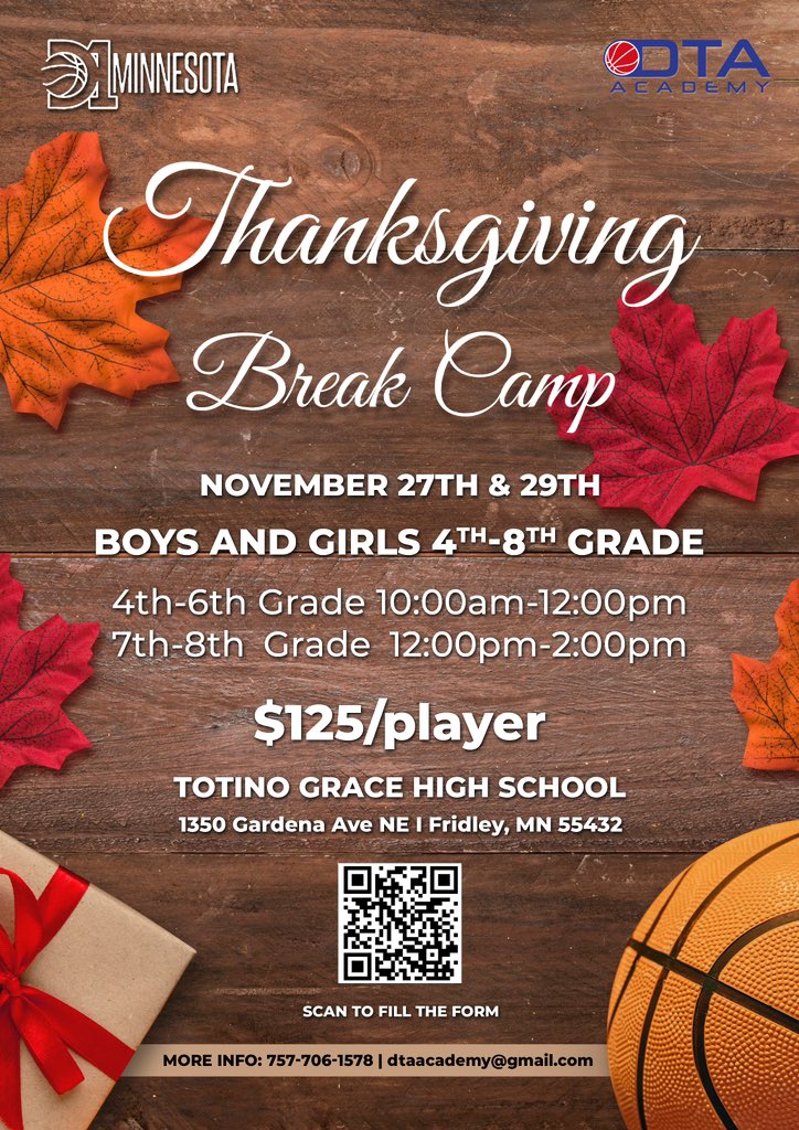 Holiday Break Camp November 27th &amp; 29th! 🏀 form.jotform.com/243016576682158