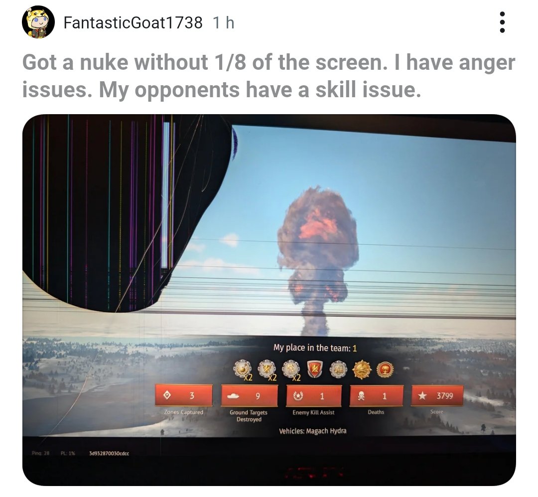 Most calm War Thunder player