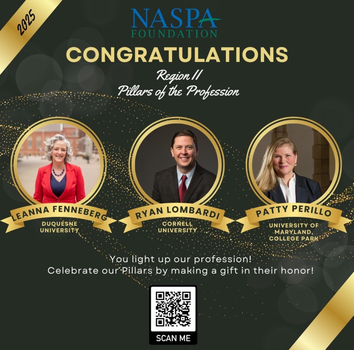 #NASPA2 invites you to consider making a donation to the 2025 Pillars of the Profession from our region! Give on Monday, December 2, 2024, and help celebrate the accomplishments of these amazing colleagues!