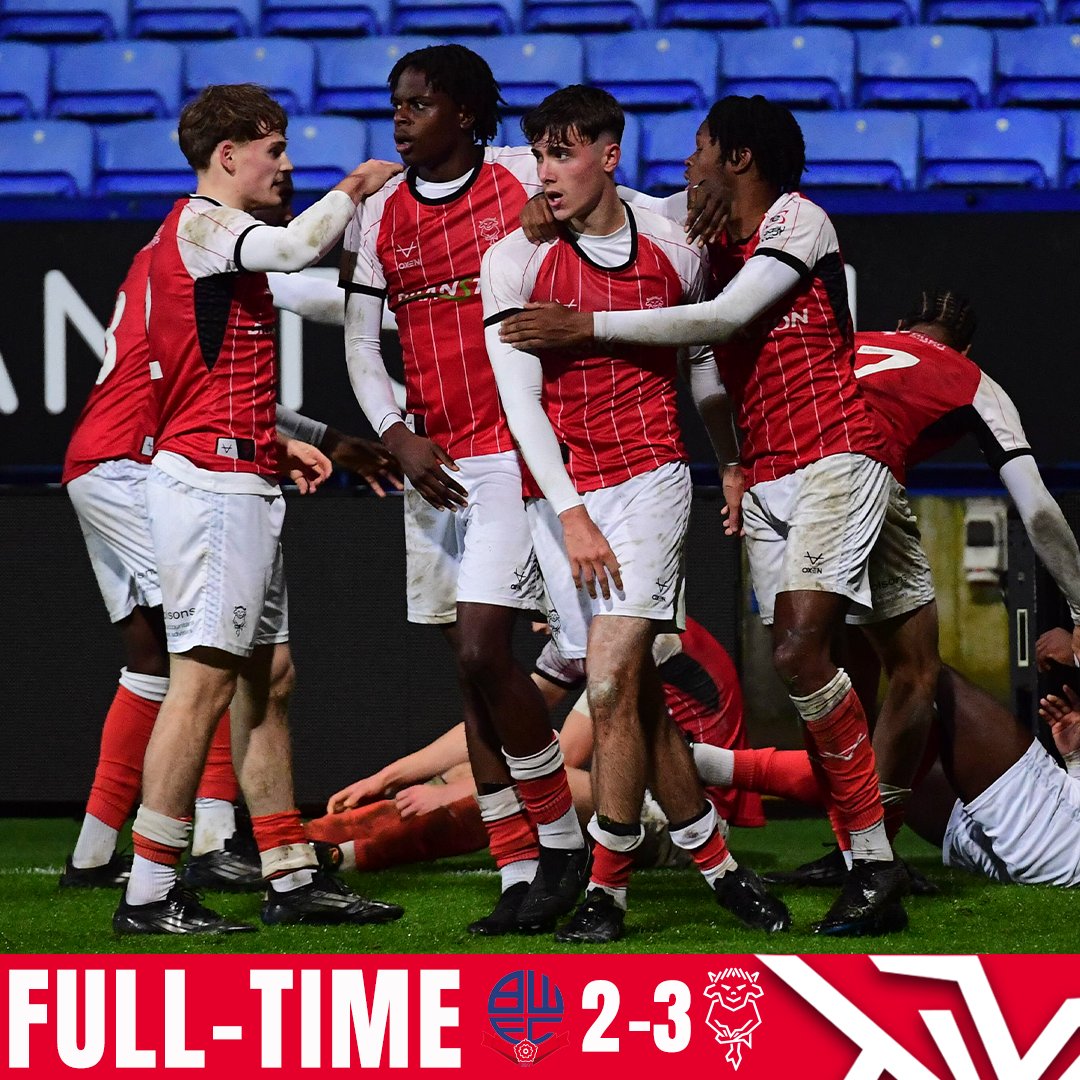 LCFCAcademy's tweet photo. 👏 Denny Oliver's late winner earns the young Imps a place in third round of the FA Youth Cup!

⏱ FT | ⚪️ 2-3 🔴 | #BOLLIN https://t.co/2xiOCVHTSQ