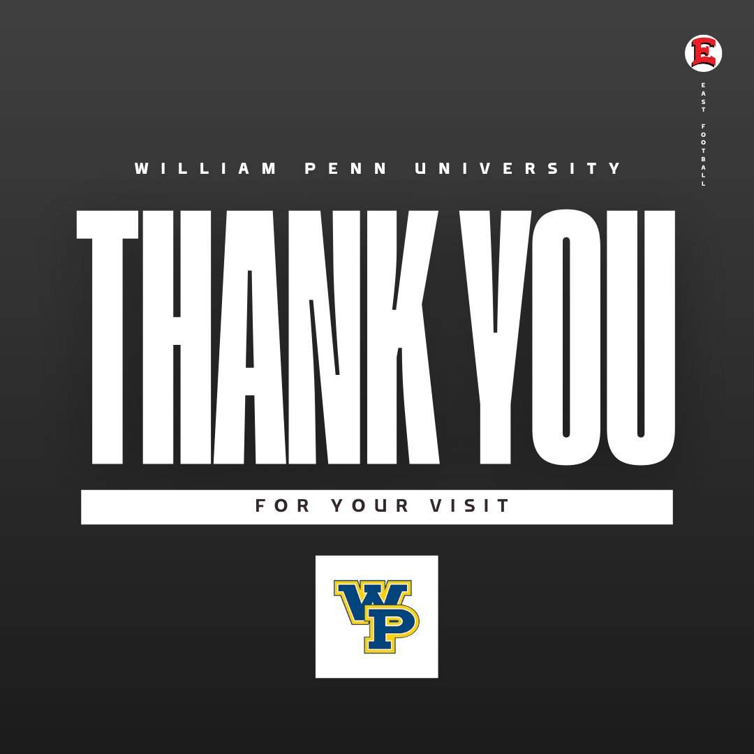 East Football (@eastfootballdsm) on Twitter photo Thanks <a href="/WilliamPennU/">William Penn University</a> Football for stopping by last week to talk with some of our Seniors!
#WinInTheDark #TheStandard #Eastside Thanks <a href="/WilliamPennU/">William Penn University</a> Football for stopping by last week to talk with some of our Seniors!
#WinInTheDark #TheStandard #Eastside
