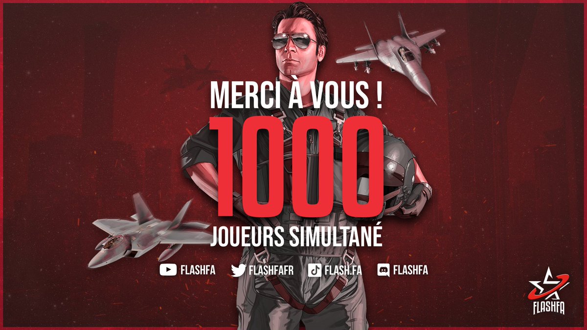 Merci et félicitations à tous, 1000 joueurs simultanés sur Flash FA 🥳 !
Votre présence et votre implication font la force de notre serveur ❤️!