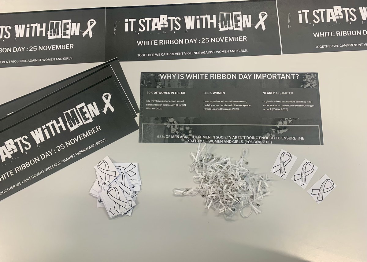 MissSaulRE's tweet photo. Today we acknowledged #WhiteRibbonDay &amp; handed out over 100 white ribbons to students &amp; staff, engaging students in sharing their stories as to why the day is important to them &amp; encouraging students to write their own white ribbon promises. 🤍🤍🤍 #BemroseBestBits https://t.co/mSbgqjBOJ6