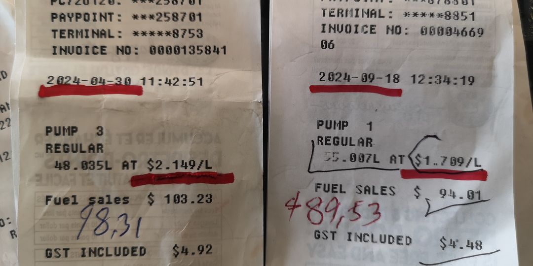 FlungingPicture's tweet image. @fsorbara  @AvalonResists 
One more bullet in gun's chamber which is easier to prove that PP is wrong: Prices of gas, re the "#QUADRUPLING TO #61CENTS"  
In #VancouverBC
20240430 $2.149 +$0.61 = $2.759
v 
20241125 $1.599 to $1.759 
Where's the quadrupling?
#COP29