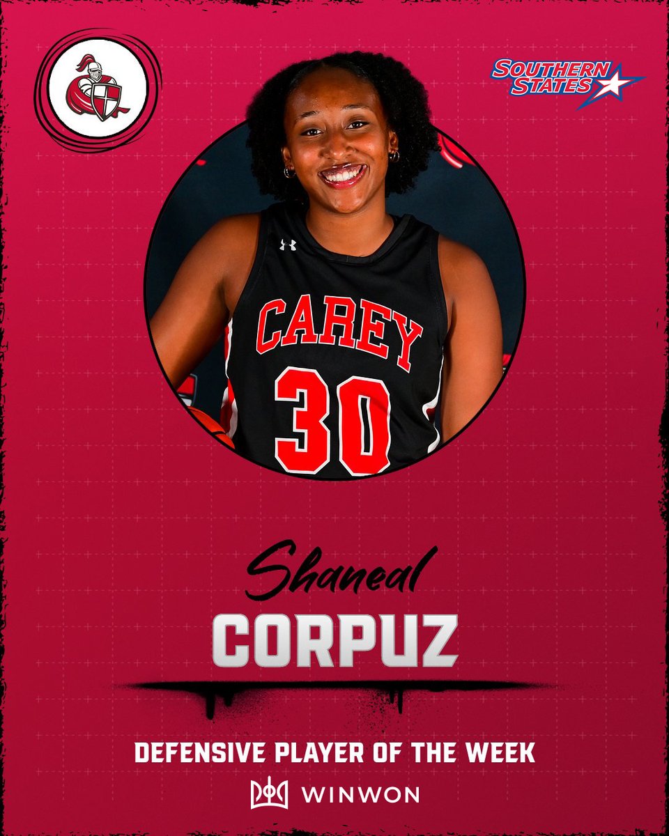Congrats to <a href="/CareyAthletics/">William Carey Athletics</a> on sweeping the SSAC Women's Basketball Players of the Week, presented by <a href="/WinWonTech/">WinWon</a>. Details | tinyurl.com/2ytwbl77

Offensive: Kolten Blakeney
Defensive: Shaneal Corpuz