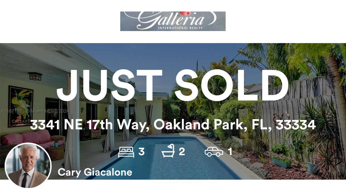 RealtorCaryG's tweet photo. 🛌 3 🛀 2 🚘 1
📍 3341 NE 17th Way, Oakland Park, FL, 33334

My latest sale on RateMyAgent.

https://t.co/nXAVwp42yx

...
#ratemyagent #realestate #Galleria_International_Realty_Fort_Lauderdale_Florida https://t.co/WfwaBpRG1H
