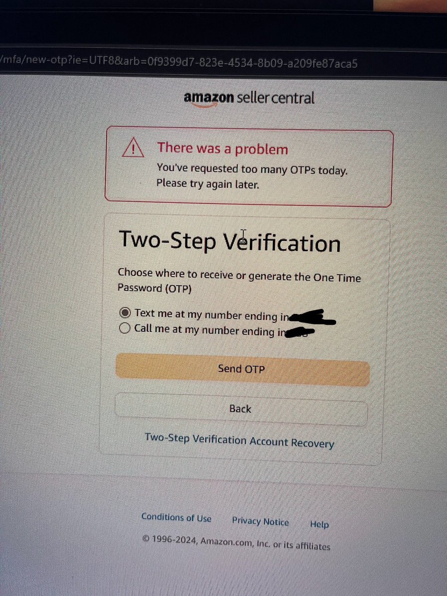 Nothing worse than having 36 orders to ship out and Amazon blocks you from signing in because you “requested too many OTPS” so they’re all gonna be late😆