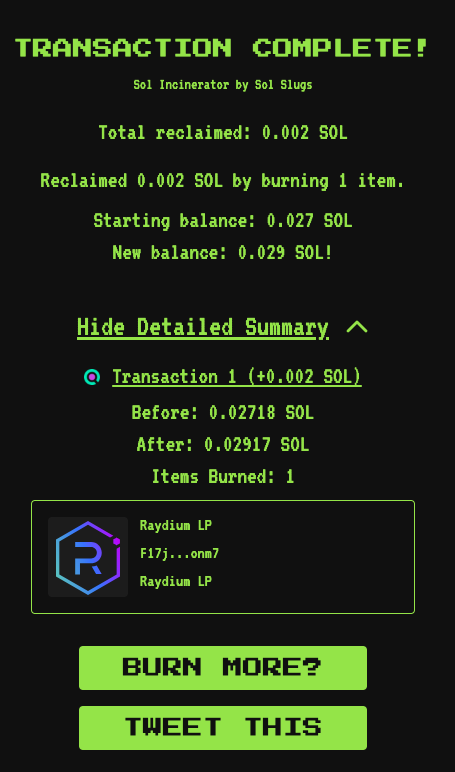 Monclizzycoin's tweet photo. LP Tokens burned https://t.co/N2vrrJJ0gL
