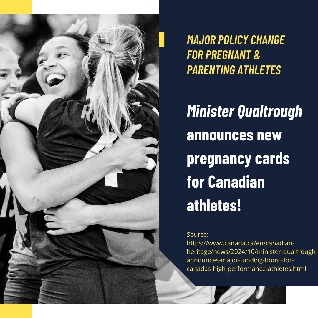 🎉 Incredibly exciting news! Minister Qualtrough has announced new funding to support Canadian pregnant and postpartum athletes! 🤰👶 🏋️‍♀️