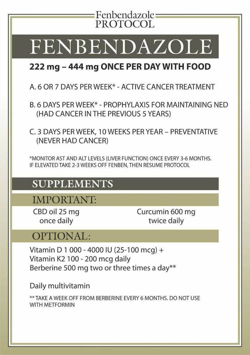 toobaffled's tweet photo. FENBENDAZOLE. 💊 

Joe Tippens Protocol - https://t.co/rhH8whNCy2