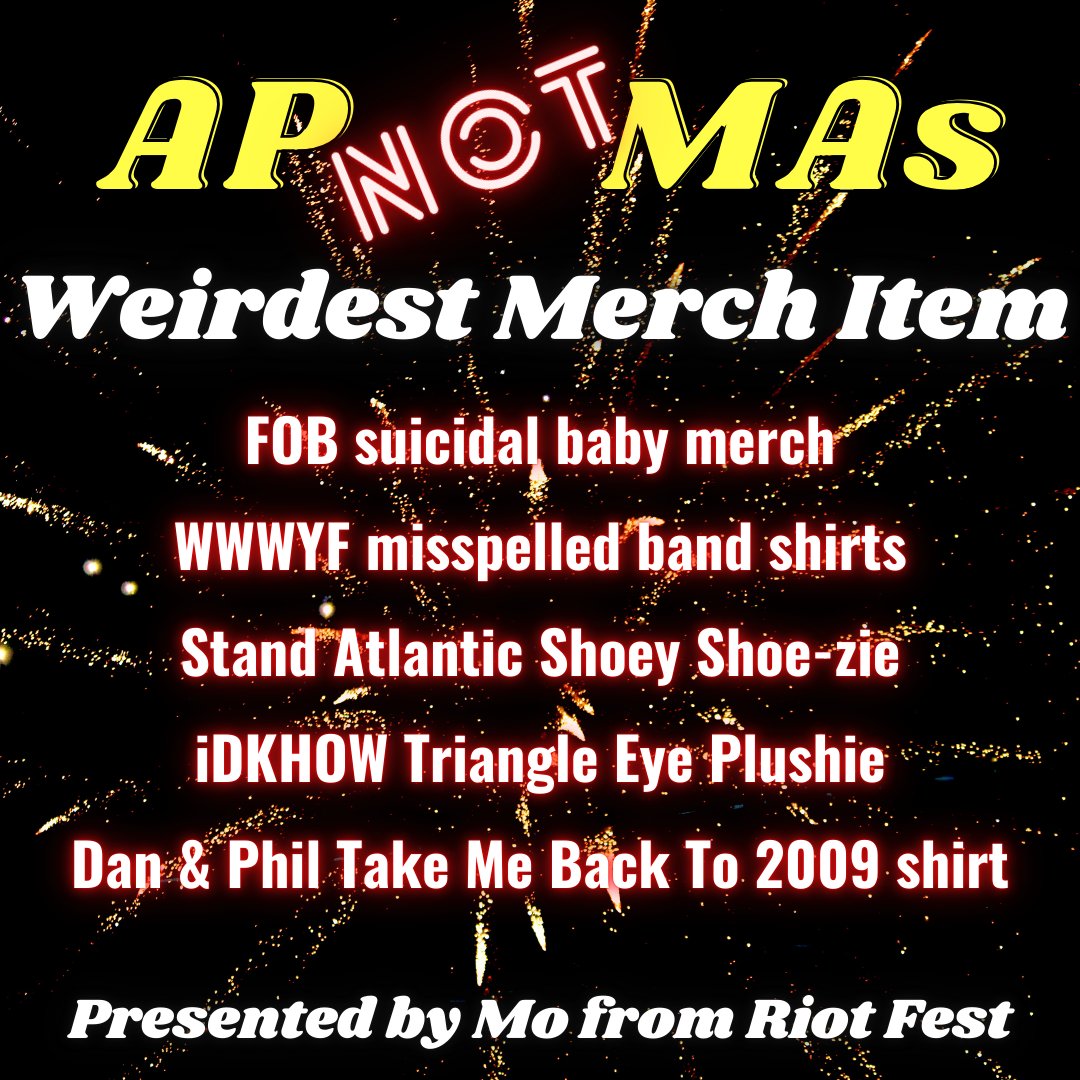 valeriesxvoice's tweet photo. 11. Weirdest Merch Item - Presented by Mo from @RiotFest's Tiktok https://t.co/uB8rFYrGzJ