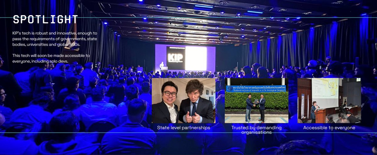 ¡Les presento está joyita!

¿Qué es <a href="/KIPprotocol/">KIP Protocol</a>?
Es una plataforma que fusiona Inteligencia Artificial (IA) y tecnología blockchain para desarrollar aplicaciones descentralizadas. Ofrecen soluciones que garantizan la monetización y propiedad total de los activos de IA. 🔗💻