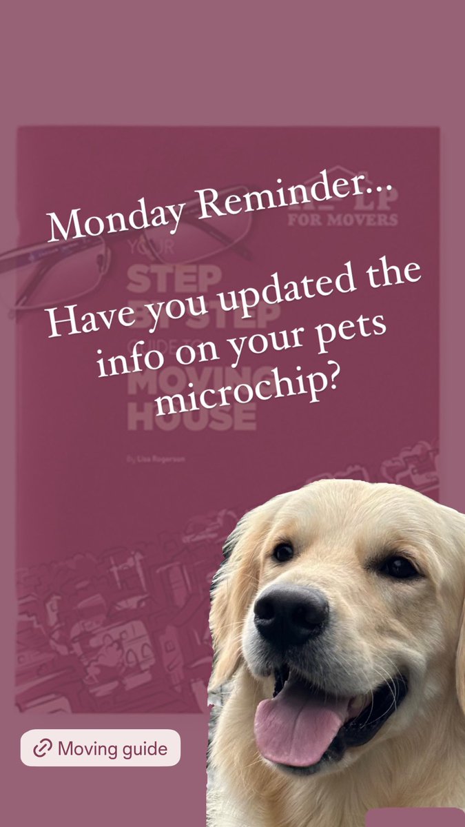 HelpForMovers's tweet image. My Monday Moving Reminder…

Please, please remember to update the info held on your pets microchips… this is often overlooked when Moving Home! 

#mondaymovingtips #pets #movinghouse