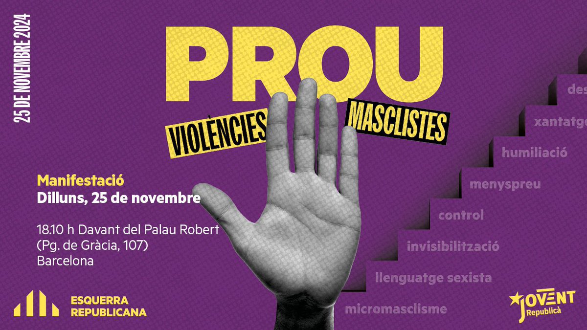 No només avui, sinó sempre, hem de recordar que la nostra força com a dones és la força de tota la humanitat que ha sofert i ha lluitat, i que s’ha reinventat per a un món millor. 
#ProuViolenciesMasclistes