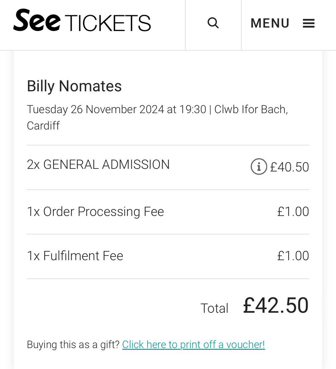 Selling two tickets for Billy Nomates **SOLD OUT** gig at Clwb Ifor Bach tomorrow (Tuesday) night #billynomates <a href="/ClwbIforBach/">Clwb Ifor Bach</a>