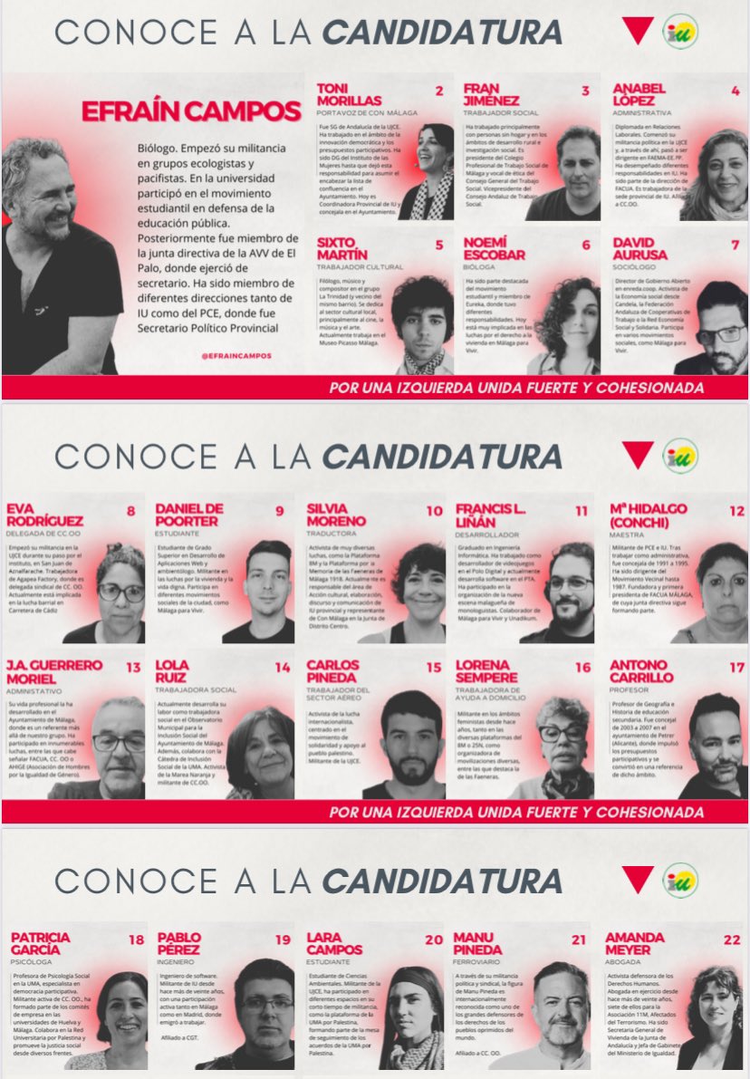 lopezespa's tweet photo. Todo mi apoyo como Secretario Político provincial del @PCEMalaga a la candidatura encabezada por @EfrainCampos.
La ÚNICA que ha defendido que el @elpce tuviera voz y VOTO en los órganos de IU frente a los que querían al Partido sin capacidad de participar en la toma de decisiones https://t.co/ZLoak7eqkb