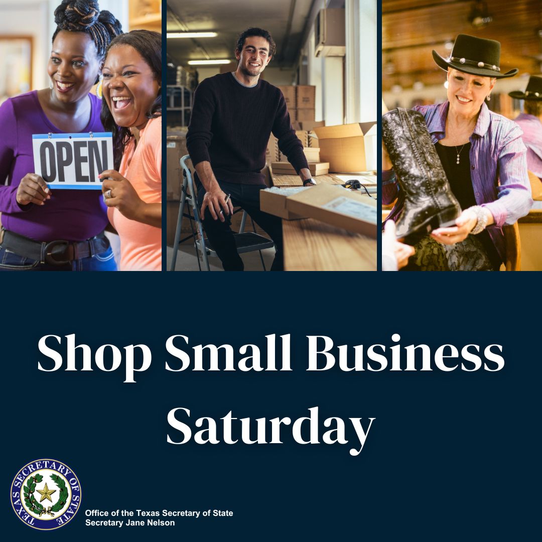 With over 3 million small businesses, Texas continues to set the standard for entrepreneurship. This Small Business Saturday, take a moment to shop local and invest in the heart of our economy. #SmallBusinessSaturday