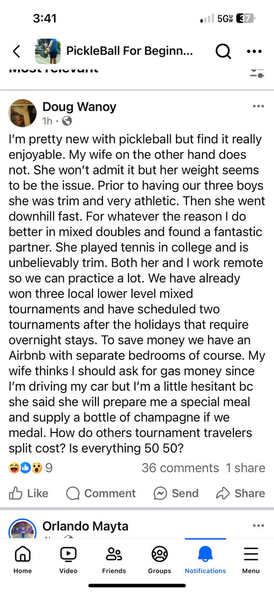 festive2018's tweet photo. Posted on the FB group Pickleball for Beginners that’s heating up but not getting real help. Hopefully someone else in my situation can share some advise with tourament cost. https://t.co/PnA5ZNaOxd